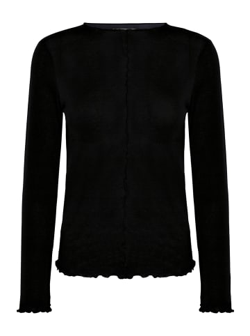 CARTOON Langarm-Shirt mit Kragen in Schwarz
