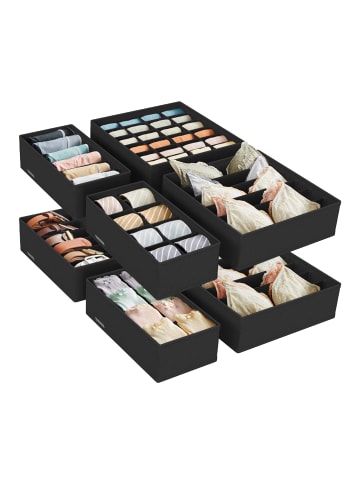 SONGMICS 8er-Set: Aufbewahrungsbox Tina in Schwarz - (B)16 x (H)10 x (T)32 cm