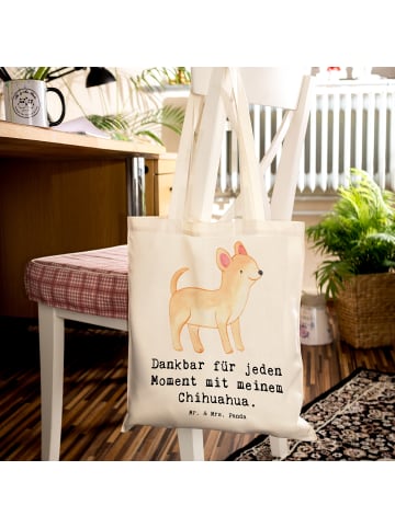 Mr. & Mrs. Panda Jutebeutel Chihuahua Moment mit Spruch in Creme