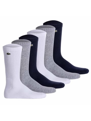 Lacoste Socken 6er Pack in Weiß/Grau/Dunkelblau