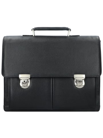 D&N Business Line Aktentasche Leder 40 cm Laptopfach in Schwarz