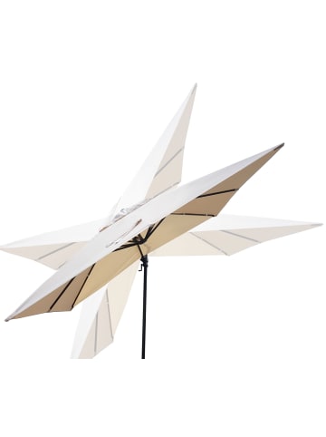 MCW Gastronomie-Ampelschirm A96 schwenkbar, Creme mit Ständer, drehbar