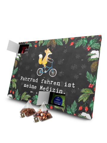 Mr. & Mrs. Panda Advents-Teekalender Fuchs Fahrrad fahren mit Sp... in Kreidetafel
