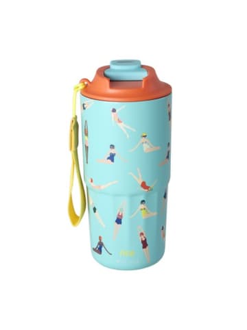 Rice Edelstahl Thermobecher – Retro Swimster Print in hellblau