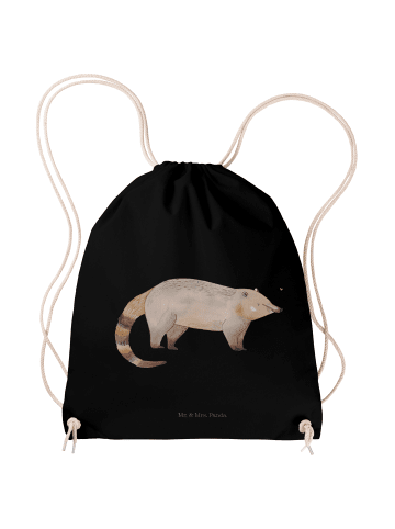 Mr. & Mrs. Panda Baumwolltasche Nasenbär ohne Spruch in Schwarz