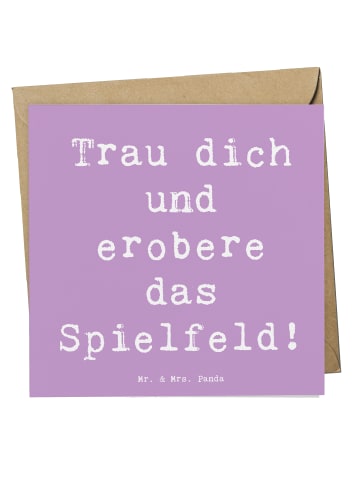 Mr. & Mrs. Panda Grußkarte Spruch Neue Sportart Mut mit Spruch in Lavendeltraum