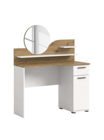 home24 Schminktisch Zaverech in Weiß / Eiche