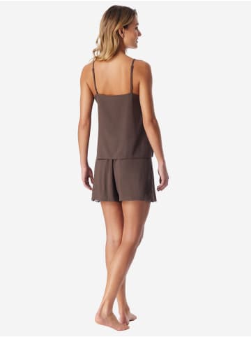 Schiesser Schlafanzug Modern Lace in deep brown