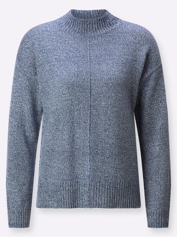 WITT WEIDEN Stehkragen-Pullover in jeansblau-meliert