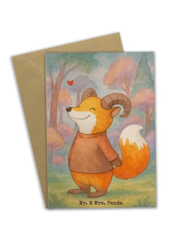 Mr. & Mrs. Panda neujahrskarte Widder Astologie Design ohne Spruch in Weiß