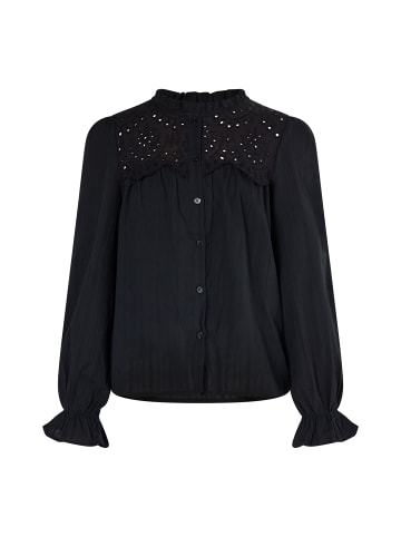 DreiMaster Damen Langarmbluse in Schwarz