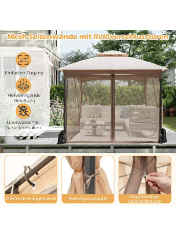 COSTWAY Pavillon 3 x 3 m in Beige