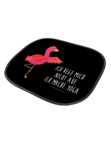 Mr. & Mrs. Panda Sonnenschutz Auto Flamingo Yoga mit Spruch in Schwarz