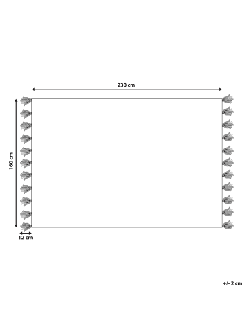 Beliani Kurzflor NIGDE in Rot/Weiß - (W) 160 x (H) 1.5 x (L) 230 cm