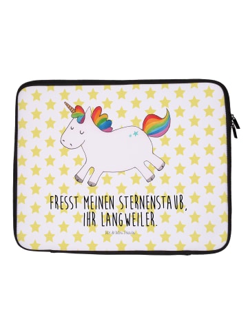 Mr. & Mrs. Panda Notebook Tasche Einhorn Happy mit Spruch in Weiß