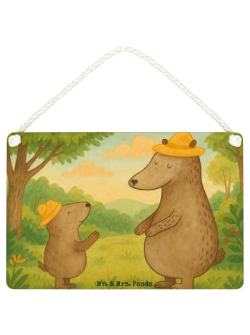 Mr. & Mrs. Panda Deko Schild Bären mit Hut Design ohne Spruch in Weiß