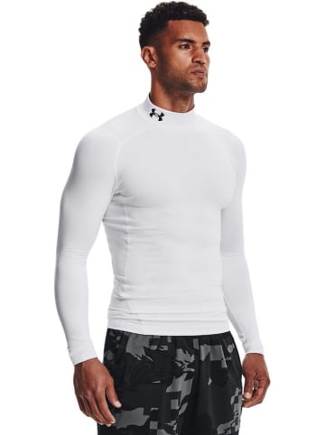 Under Armour Longsleeve "ColdGear Compression Mock" in Weiß