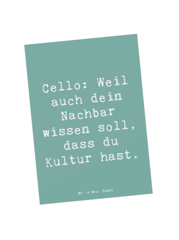 Mr. & Mrs. Panda Grußkarte Spruch Zeichenllo Kultur mit Spruch in Meeresbrise