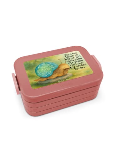 Mr. & Mrs. Panda Lunchbox Schnecke Sir Design mit Spruch in Rot Pastell
