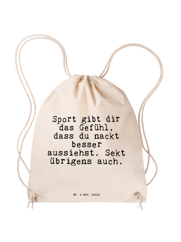 Mr. & Mrs. Panda Sportbeutel Sport gibt dir das... mit Spruch in Creme