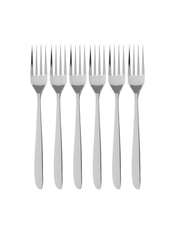 Villeroy & Boch 6er Set Tafelgabel SoftWave 21 cm in silber