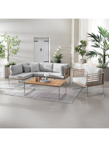 home24 Gartensessel TEAKLINE in Hellgrau