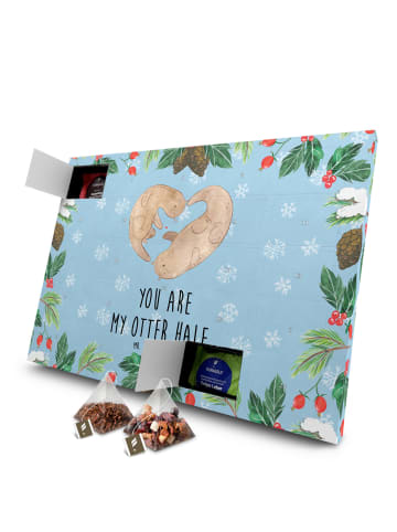 Mr. & Mrs. Panda Tee Adventskalender Otter Herz mit Spruch in Eisblau