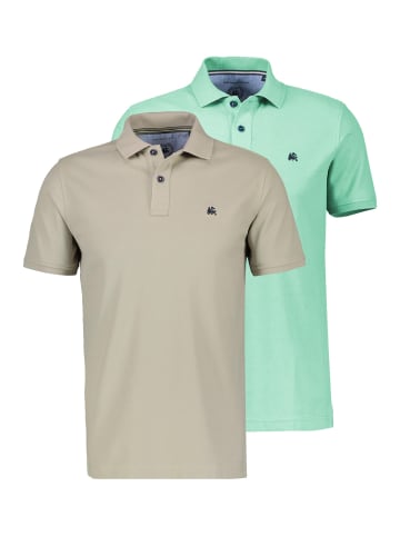 Lerros Poloshirt Basic in Beige / türkis