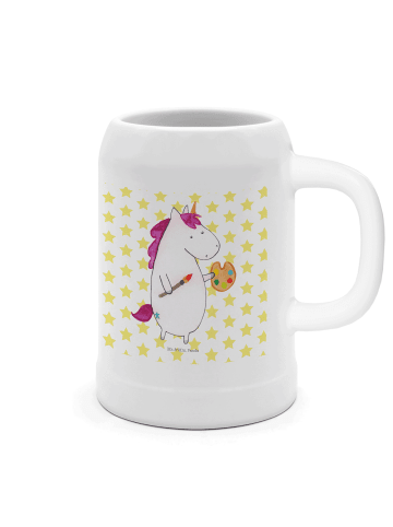 Mr. & Mrs. Panda Bierhumpen Einhorn Künstler ohne Spruch in Weiß