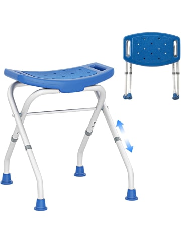COSTWAY Duschhocker in Blau