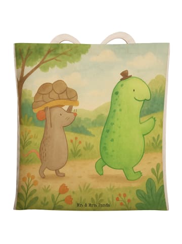 Mr. & Mrs. Panda Tasche Schildkröte Maus Design ohne Spruch in Weiß