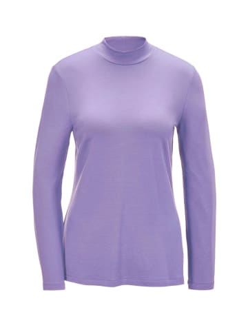 GOLDNER Kurzgröße:  Stehbundshirt Stehkragenshirt mit Langarm in flieder