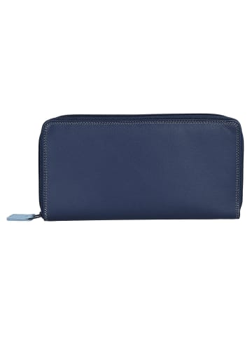 MYWALIT Large Double Zip Around Purse Geldbörse Leder 18 cm in royal