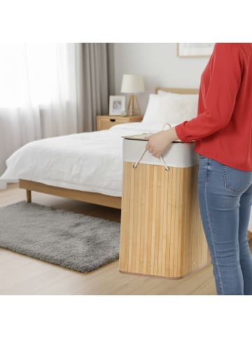 relaxdays Wäschekorb in Natur - (B)52 x (H)63 x (T)32 cm