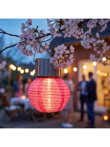 MARELIDA LED Solar Mini Lampion Gartenlampion D: 7cm in pink
