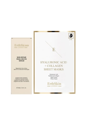 ErthSkin Schneckenschleim Serum & Hyaluron-Kollagen-Masken Set