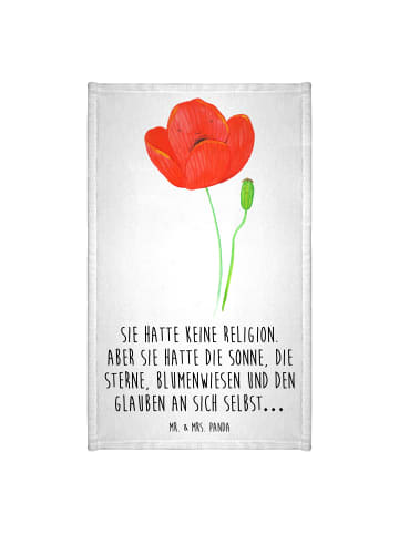 Mr. & Mrs. Panda Gästehandtuch Blume Mohnblume mit Spruch in Weiß