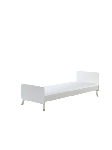 58 aufm Kessel EINZELBETT Kamillah 204x74x95 aus MDF in Satin Weiß