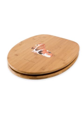 Mr. & Mrs. Panda Toilettendeckel Hund Basset Hound ohne Spruch in Braun