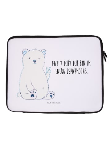 Mr. & Mrs. Panda Notebook Tasche Eisbär Faul mit Spruch in Weiß