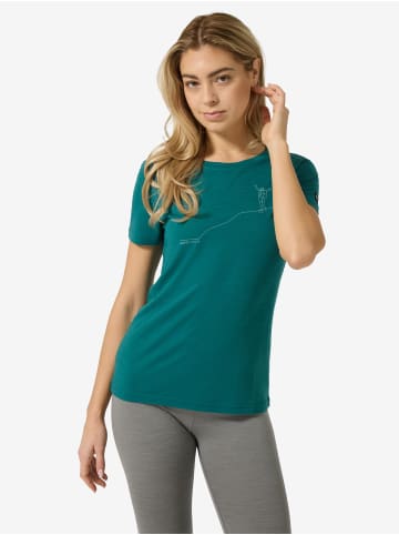 super.natural Merino T-Shirt W GIPFELGLÜCK TEE in Petrol