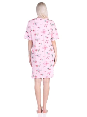 NORMANN kurzarm Nachthemd floralem Schmetterlings print   - 73101 in rosa