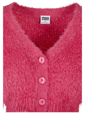 Urban Classics Urban Classics Damen Ladies Cropped Feather Cardigan in hibiskus pink