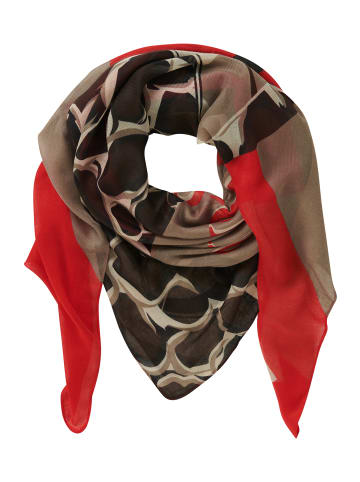 Betty Barclay Tuch mit Aufdruck in Taupe/Rot
