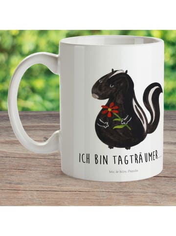 Mr. & Mrs. Panda Kindertasse Stinktier Blume mit Spruch in Weiß