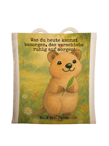 Mr. & Mrs. Panda Büchertasche Quokka Happy Design mit Spruch in Weiß