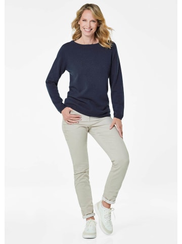 GOLDNER Feinstrickshirt mit U-Boot-Ausschnitt in marine