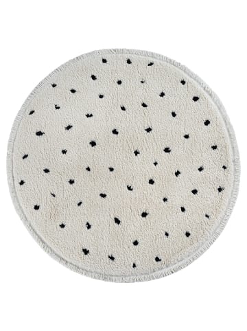 KADIMA DESIGN Teppich rund Abstrakt weich wohnlich Wohnzimmer Schlafzimmer gemütlich in Creme
