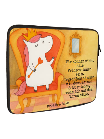 Mr. & Mrs. Panda Laptop Tasche Einhorn Prinzessin Design mit Spruch in Weiß