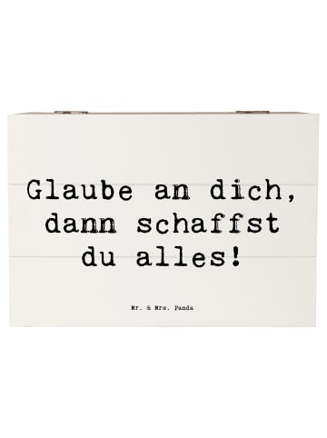 Mr. & Mrs. Panda Schatztruhe Spruch Angst überwinden mit Spruch in Weiß
